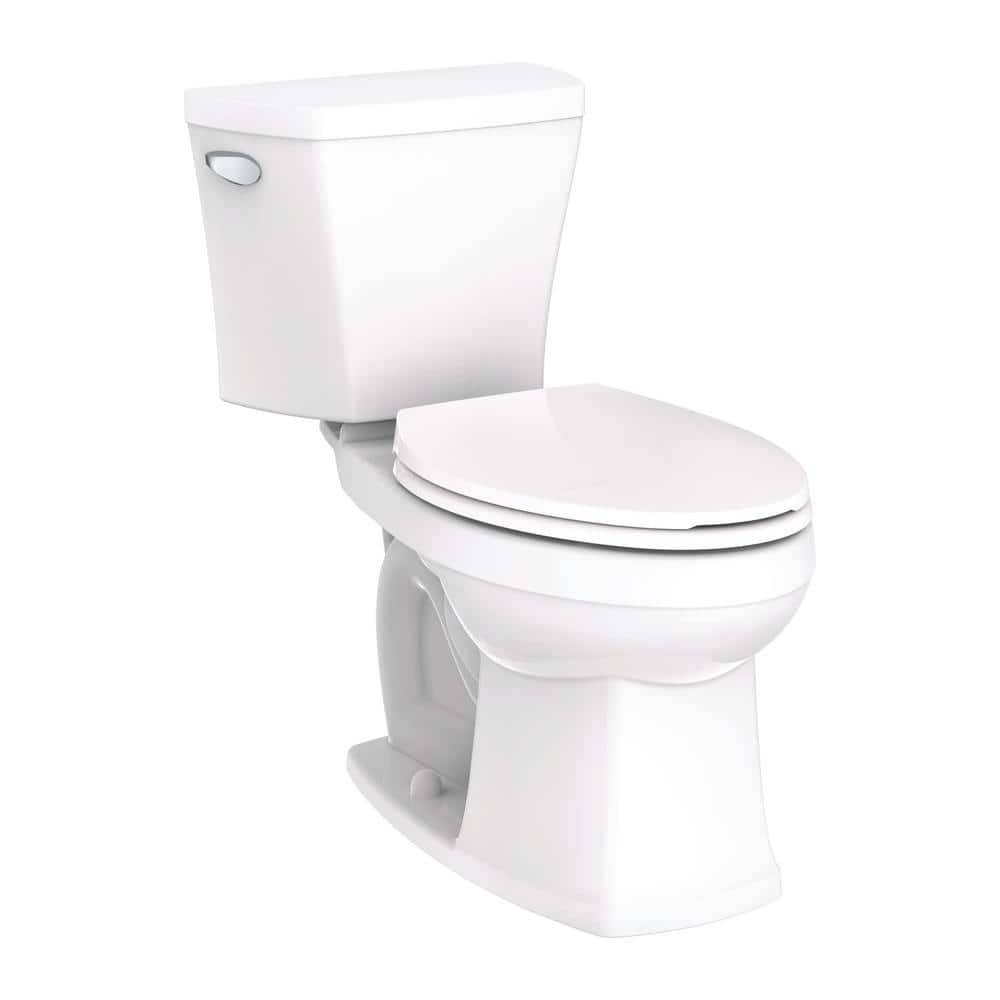White Vitreous China High Efficiency Elongated Toilet