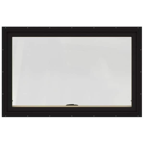 JELD-WEN 48 In. X 30 In. W-2500 Series Black Painted Clad Wood Awning ...