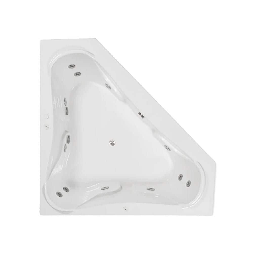 72 in. x 72 in. Acrylic Corner Drop-in Whirlpool Bathtub with Center Drain in Biscuit price history on PriceWatchPro