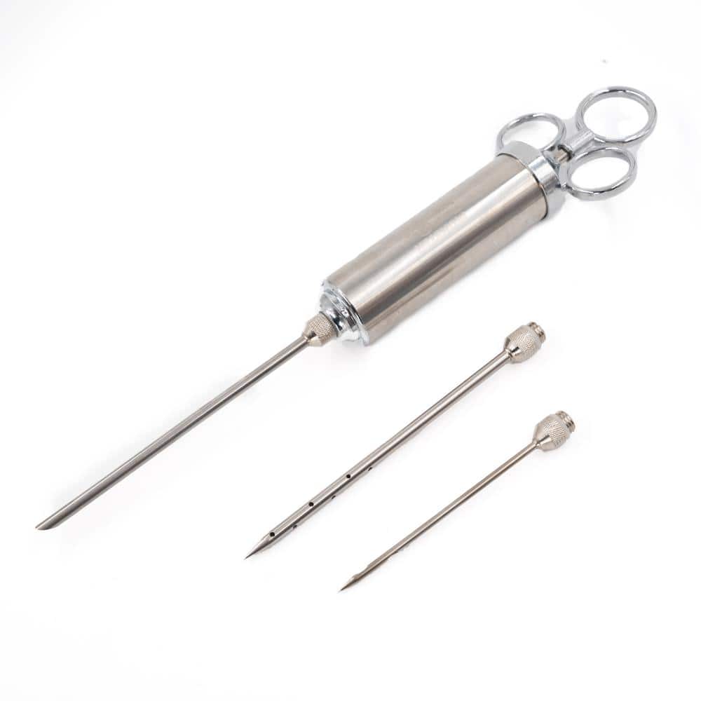 Ofargo Stainless Steel Meat Injector Syringe with 3 Marinade Injector Needles Fo