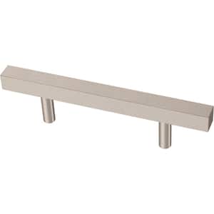 Square Bar 3 in. (76 mm) Satin Nickel Cabinet Drawer Pull