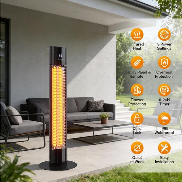 Poloma 1500-Watt Electric Tower Space Heater Standing Heater with