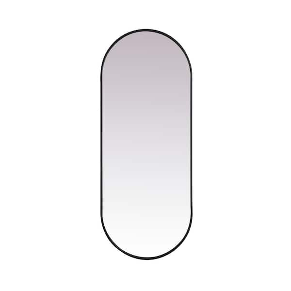 Timeless Home 24 In W X 60 In H X Modern Metal Framed Oval Black   Wall Mirrors Mir4a4920bk 64 600 