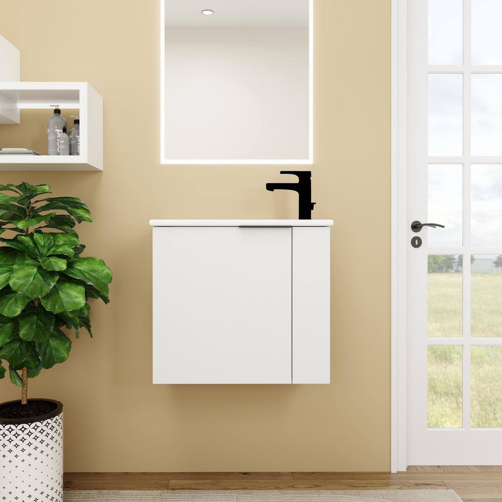 Victoria 22 in. W. x 13 in. D x 20 in. H Floating Modern Design Single Sink Bath Vanity with Top and Cabinet in White price history on PriceWatchPro
