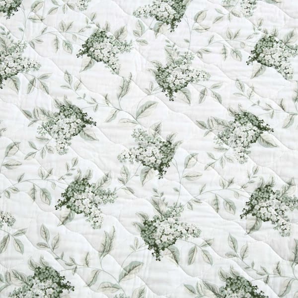 Laura Ashley Portland Floral 2-Piece Green 100% Cotton Reversible