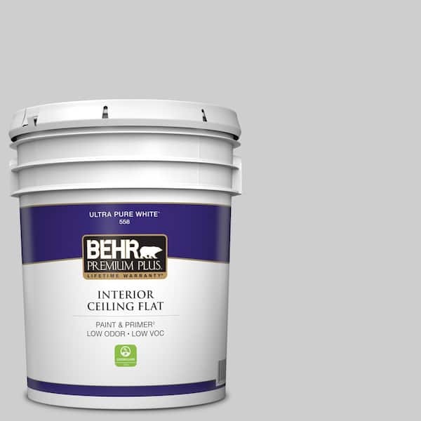BEHR PREMIUM PLUS 5 gal. #770E-2 Silver Screen color Ceiling Flat Interior Paint