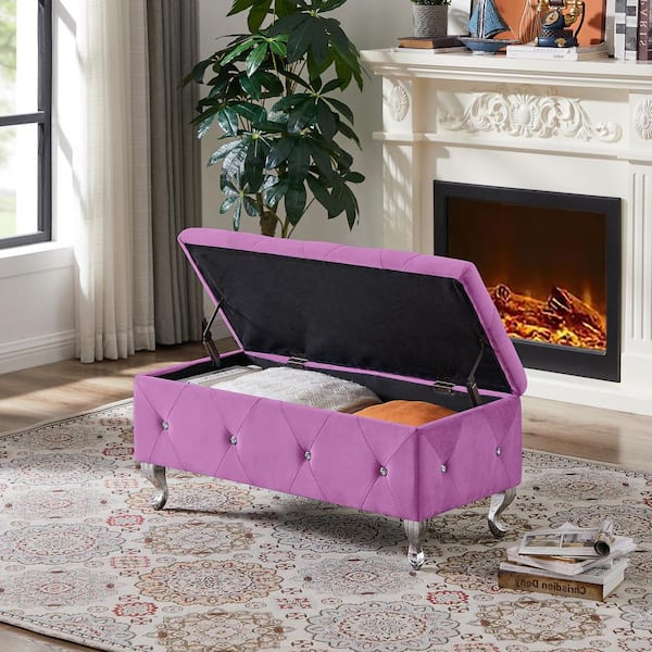 Purple end best sale of bed bench