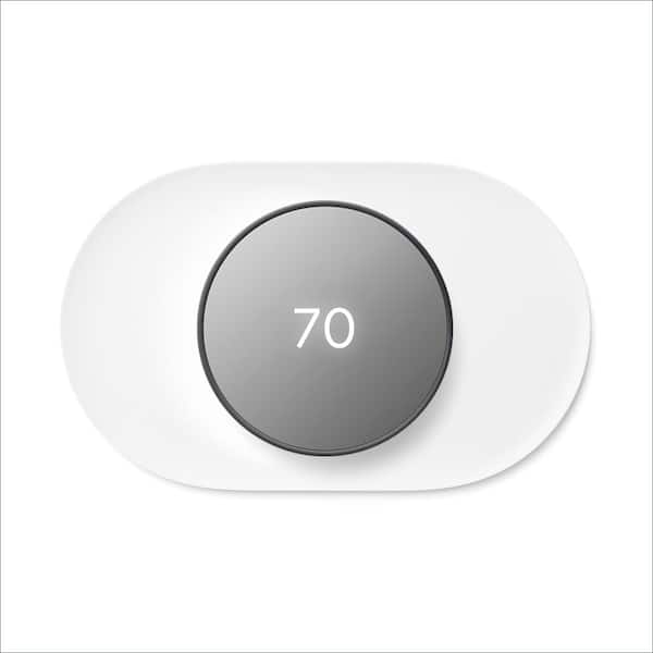 Google Nest Thermostat - Smart Programmable Wi-Fi Thermostat Charcoal and Nest Thermostat Trim Kit Snow