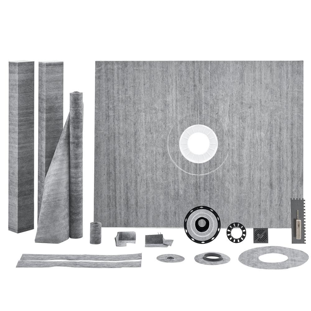 Shower Pan Kit 60 in. x 48 in. Shower Kit with 2 in. ABS Central Flange Waterproof Membrane PVC Flange price history on PriceWatchPro