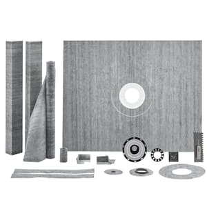 Shower Pan Kit 60 in. x 48 in. Shower Kit with 2 in. ABS Central Flange Waterproof Membrane PVC Flange