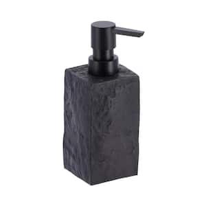 Bath Square Resin Freestanding Hand Soap and Lotion Dispenser Stone Effect Black