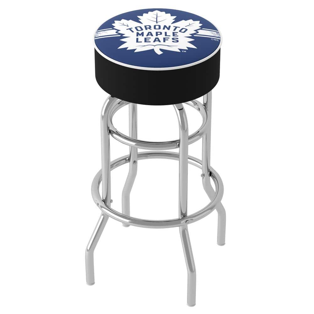 Toronto Maple Leafs Logo 31 in. Blue Backless Metal Bar Stool with Vinyl Se