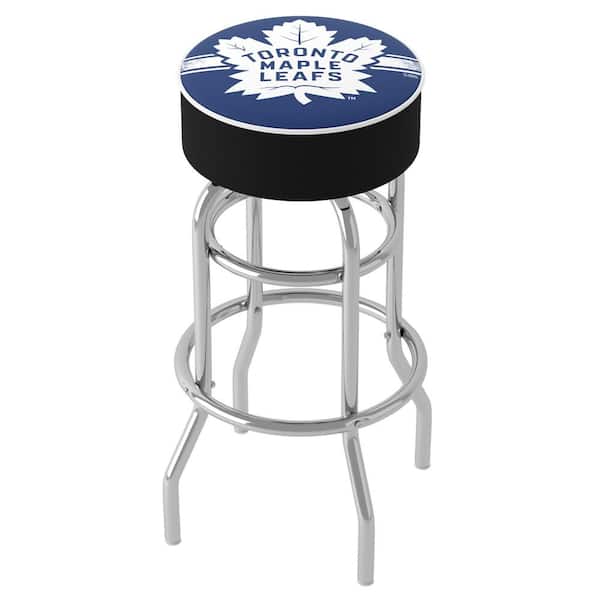 Unbranded Toronto Maple Leafs Logo 31 in. Blue Backless Metal Bar Stool with Vinyl Seat