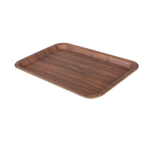 Mahogany Collection 9.45 in. D x 13.58 in. W Plastic Serving Tray