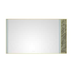 84 in. W x 48 in. H Large Rectangular Stainless Steel Framed Dimmable Wall LED Bathroom Vanity Mirror in Gold Frame