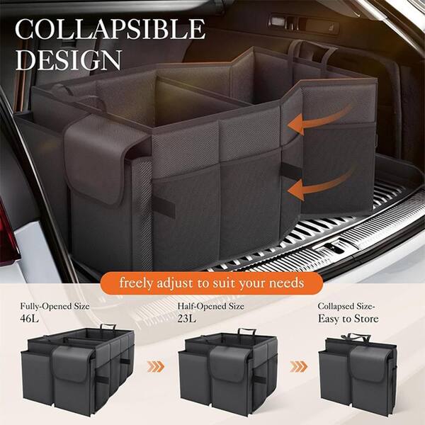 XUKEY Collapsible Foldable Trunk Organizer With Cooler For Car SUV – Waterproof Oxford Fabric Storage Box