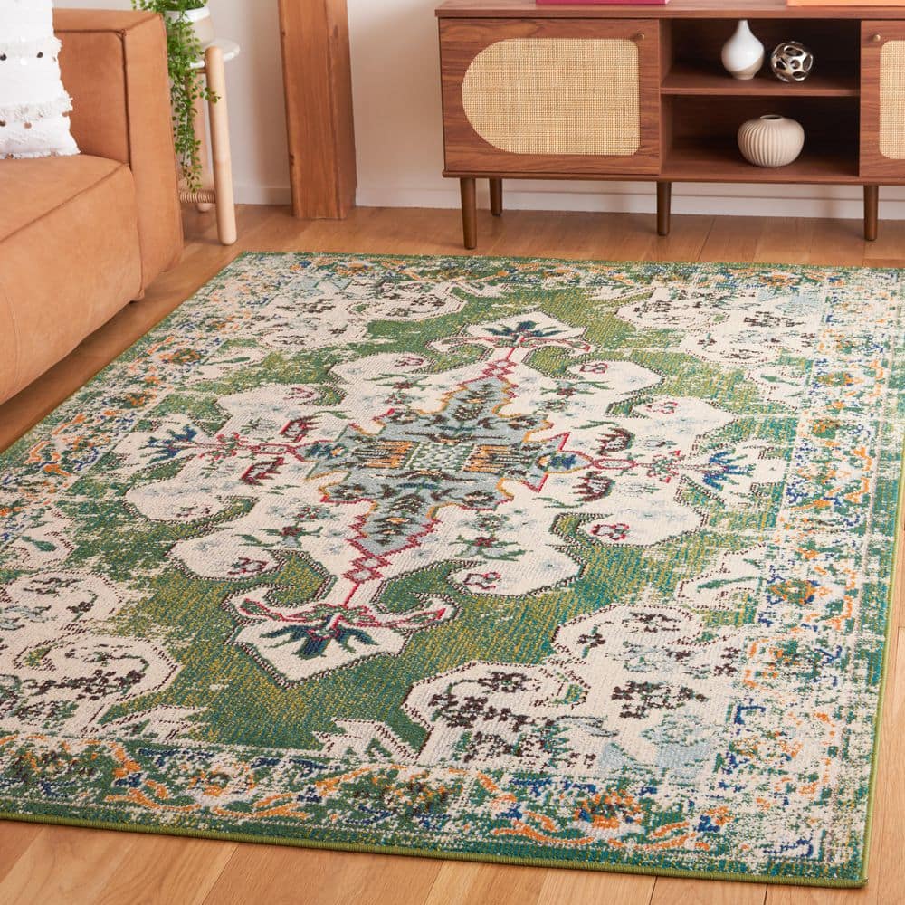Madison 5 ft. x 8 ft. Green/Aqua Medallion Ornate Area Rug price history on PriceWatchPro
