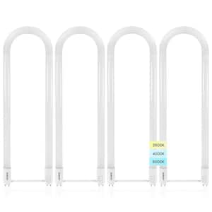 U Bend LED Tube Light T8 T12 17.5W 3 Color Selectable 2100 Lumens Direct or Ballast Bypass UL Listed G13 Base 4-Pack