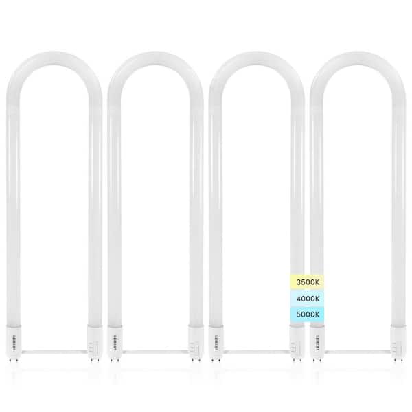 LUXRITE U Bend LED Tube Light T8 T12 17.5W 3 Color Selectable 2100 Lumens Direct or Ballast Bypass UL Listed G13 Base 4-Pack