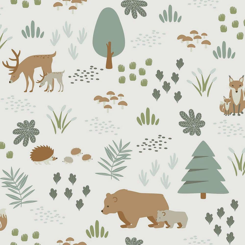 Chesapeake Blue Finola Bears Matte Paper Non-Pasted Wallpaper Roll 4060 ...