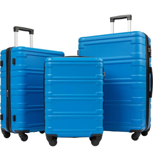 blue hardshell suitcase