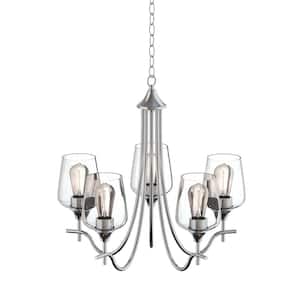 Thomas 5-Light Brushed Nickel Contemporary Chandelier