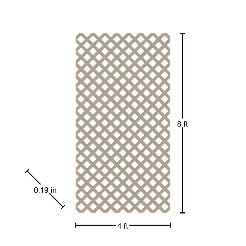 Clay 4 ft. x 8 ft. Classic Diamond Vinyl Lattice Panel