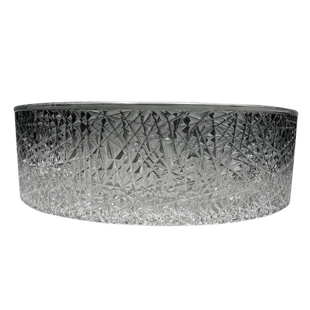 16'' Round Textured Clear Glass Vessel Sink