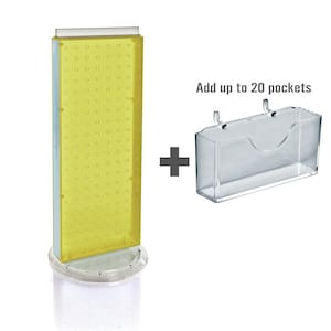 21 in. H x 8 in. W Counter Pegboard Gift Card Holder, Yellow