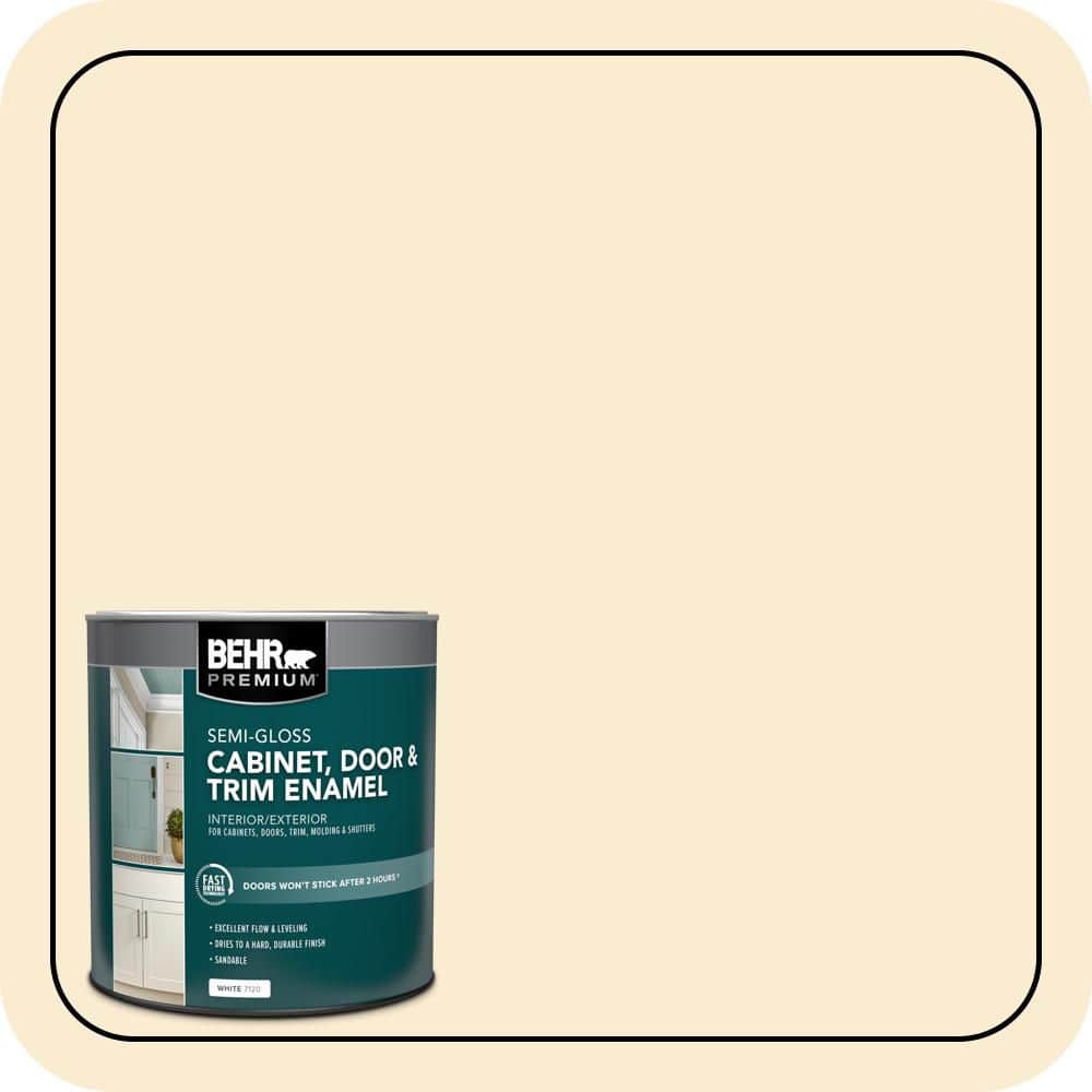BEHR PREMIUM 1 qt. #OR-W04 Nice Cream Semi-Gloss Enamel Interior