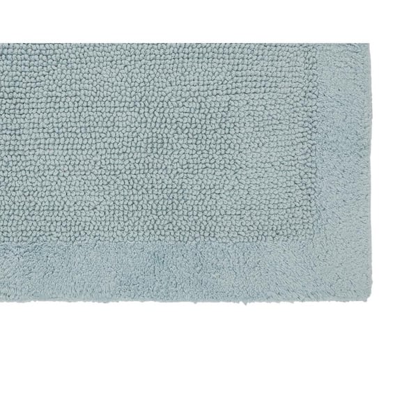 Edge Collection 20 in. x 60 in. Blue 100% Cotton Runner Bath Rug