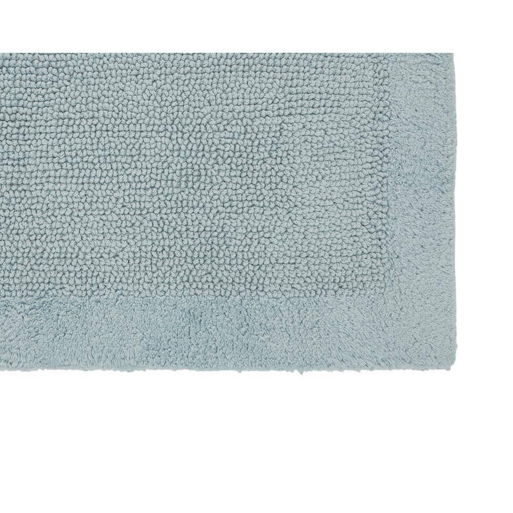 Blue Cotton Tufted Reversible 3-Piece Bath Rug Set