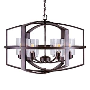 Hyde 6-Light Antique Bronze Pendant with Clear Glass