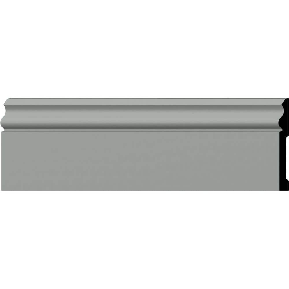 Primed Geometric Baseboard Moulding Sample, 12" Length