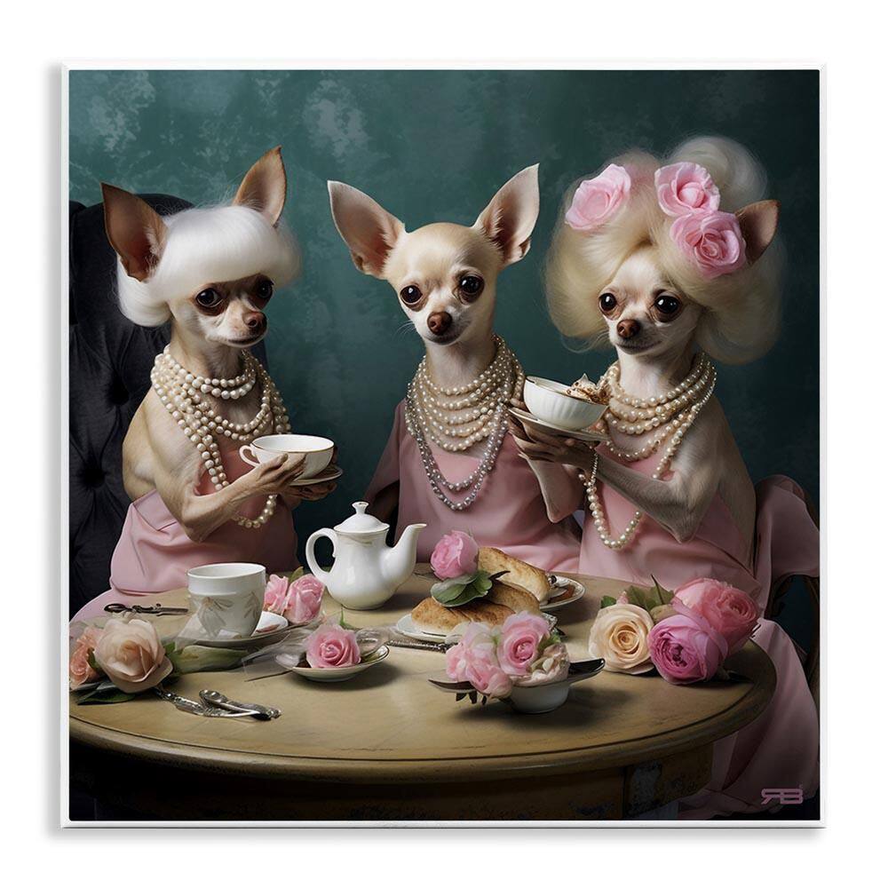 Chihuahua Tea Party by RB Unframed Graphic Art Print Animal 12 in. x 12 in. price history on PriceWatchPro