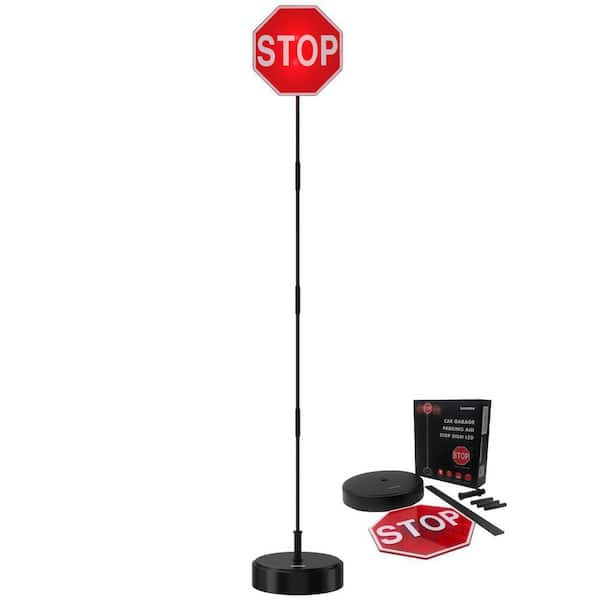7 in. x 55 in. Garage Parking Aid with Bright Red LED Stop Sign for Car Stopping (1-Pack)