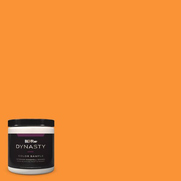 BEHR DYNASTY 8 oz. #P240-7 Joyful Orange Eggshell Enamel Stain-Blocking Interior Paint and Primer Sample