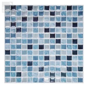 10-sheets Square Sea Breeze 12 in. x 12 in. Peel and Stick Self-Adhesive Mosaic Wall Tile Backsplash 10 sq.ft. / pack