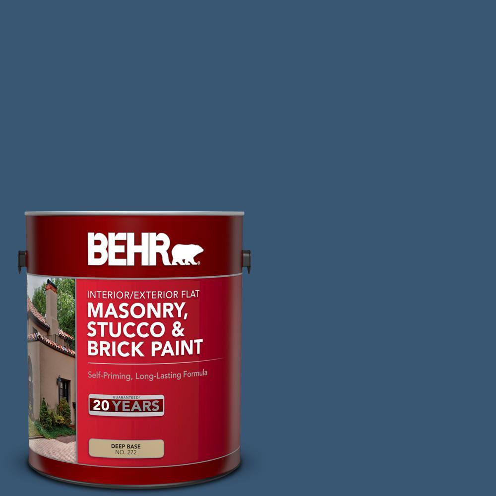 1 gal. #M500-6 Express Blue Flat Interior/Exterior Masonry, Stucco and Bric