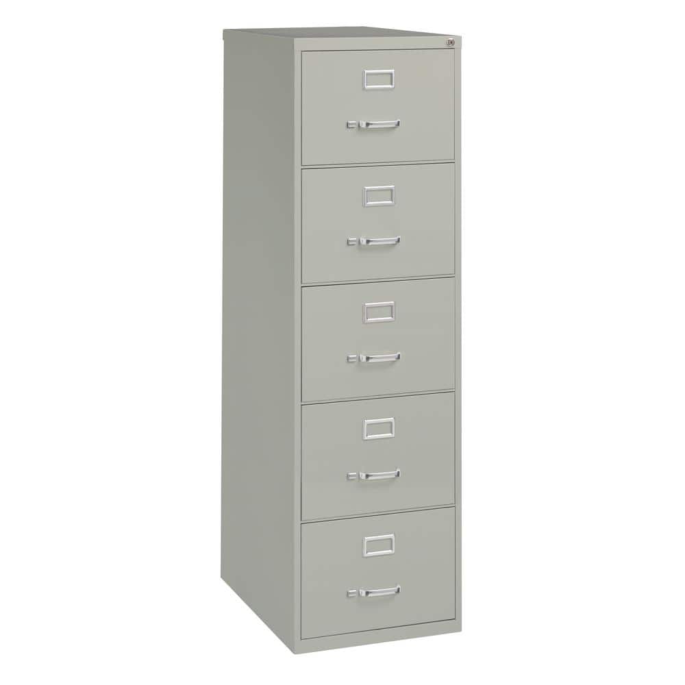 Light Gray 5-Drawer Lockable Fire Resistant Vertical File Cabinet