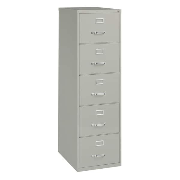 Hirsh 26.5 in. D 5-Drawer Light Gray Metal Legal Width 18 in. W Vertical File Cabinet, Commercial Grade
