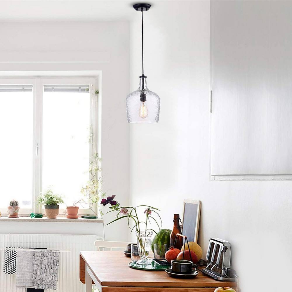 Belinda Antique Black Mouth-Blown Glass Pendant Chandelier