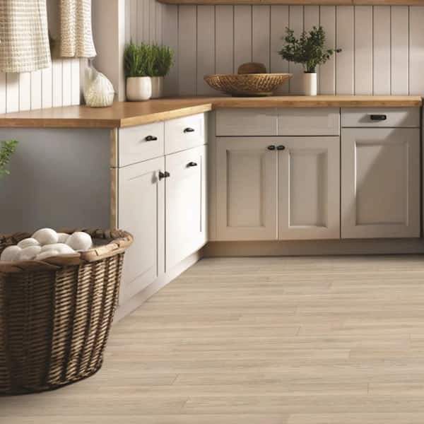 TrafficMaster White Washed Oak Wood 10 MIL x 12 ft. Wide x Cut to