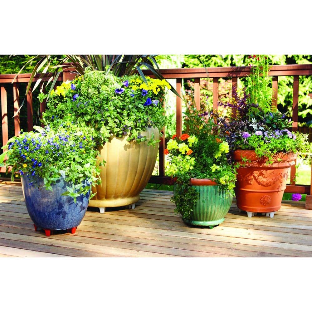 Clear Adjustable 16-Inch Plant Stand for Indoor and Outdoor Use