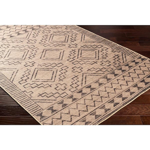Ez Jute  Brown 4 ft. x 6 ft. Machine-Washable Rug