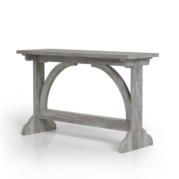 Furniture of America Hava 47.24 in. Vintage Gray Oak Rectangle Wood Console Table