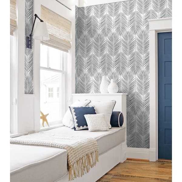 Paradise Palm Daydream Grey Botanical Vinyl Peel & Stick Wallpaper Roll (Covers 30.75 Sq. Ft.)