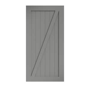 42 in. x 84 in. Z-Shape Solid Core Grey Finished Interior Barn Door Slab