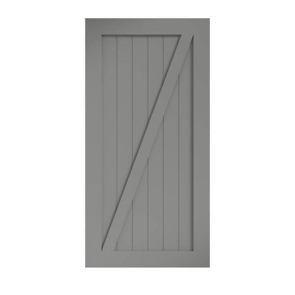 42 in. x 96 in. Z-Shape Solid Core Grey Finished Interior Barn Door Slab