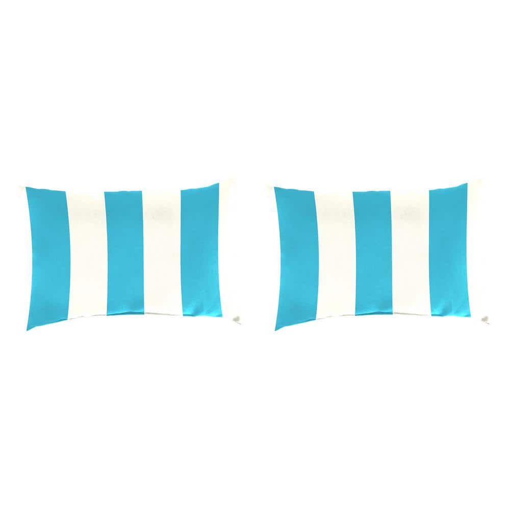 18 in. L x 12 in. W x 4 in. T Cabana Turquoise Outdoor Lumbar Throw Pillow (2-Pack) price history on PriceWatchPro